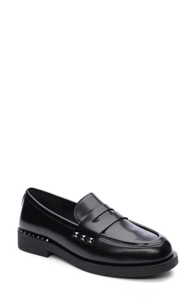 Ash Whisper Studded Round Toe Loafers In Nero