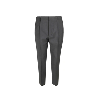 Prada Classic Wool Trousers In Gray