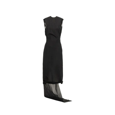 Prada Drapiertes Midikleid In Black