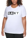 DKNY SPORT PLUS WOMENS LOGO ACTIVEWEAR PULLOVER TOP