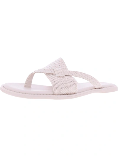 Franco Sarto Jenice 2 Womens Woven Open Toe Slide Sandals In White