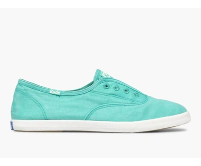 Keds Chillax Neon Twill Washable Slip On Sneaker In Turquoise In Blue