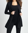 ANGEL DRAPED LONG CARDIGAN IN BLACK