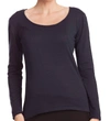 ANGEL LONG SLEEVE SCOOP NECK TOP IN NAVY