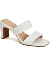 Alfani Stantonn Womens Leather Strappy Block Heels In White