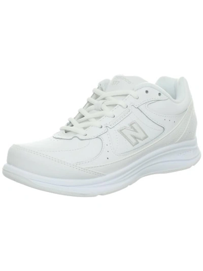New Balance 577 Womens Leather Lace-up Walking Shoes In White