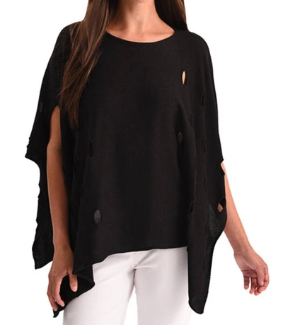 Angel Cut Out Poncho In Black