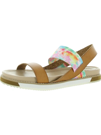 Jane And The Shoe Melody Womens Faux Leather Tye-die Slingback Sandals In Multi