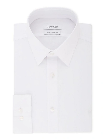 Calvin Klein Mens Slim Fit Button-down Dress Shirt In White