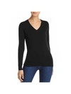 Private Label Womens Ribbed Trim Long Sleeve V-neck Sweater In Grey