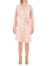 CALVIN KLEIN WOMENS TEXTURED LONG SLEEVES SHIRTDRESS