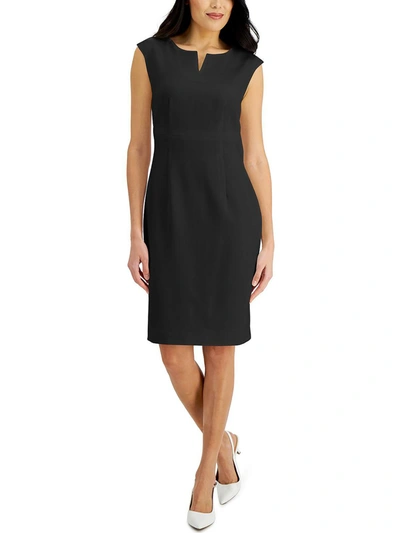 Kasper Women's Satin Princess-seam Sleeveless Sheath Dress In Black