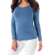 Angel Stone Wash Long Sleeve Tee In Denim In Blue