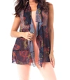 Angel Coral Reef Vest In Denim Multi In Blue