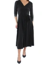 Msk V-neck Beaded Midi Dress In Black