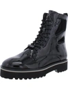 Kendall + Kylie Langmore-bootie Womens Patent Lace Up Combat & Lace-up Boots In Black