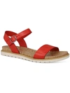 Sun + Stone Mattie Womens Faux Leather Open Toe Flats In Orange