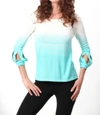 ANGEL OMBRE CUTOUT EMPIRE TOP IN AQUA