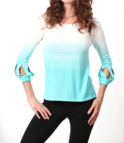 Angel Ombre Cutout Empire Top In Aqua In Blue