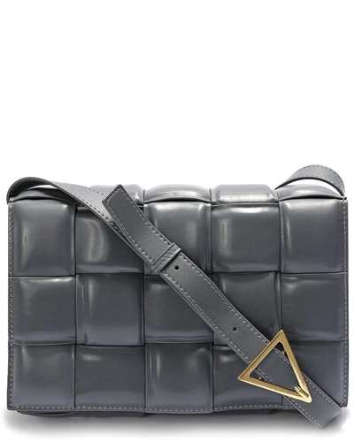 Tiffany & Fred Puffy Leather Messenger Bag In Grey