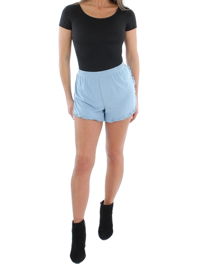Vintage Havana Womens Ribbed Lace Up Shorts In Blue