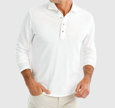 Johnnie-o Shoreline Popover Polo Shirt In White