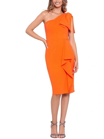Betsy & Adam Womens Formal Midi Sheath Dress In Orange