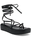 Inc Rexile Womens Thong Strappy Flatform Sandals In Black