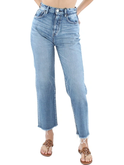 Moussy Vintage Womens Denim Ankle Straight Leg Jeans In Blue