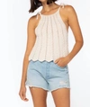 VELVET HEART CROCHET KNIT HALTER TOP IN IVORY