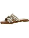 Seychelles Sun Kissed Womens Faux Leather Slip On Slide Sandals In Gold