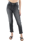 MOUSSY VINTAGE CHECOTAH WOMENS DISTRESSED MID RISE SKINNY JEANS