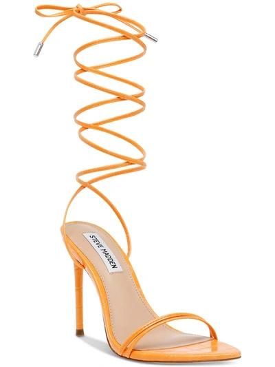 Steve Madden Flamin Womens Stiletto Pumps Strappy Sandals In Orange