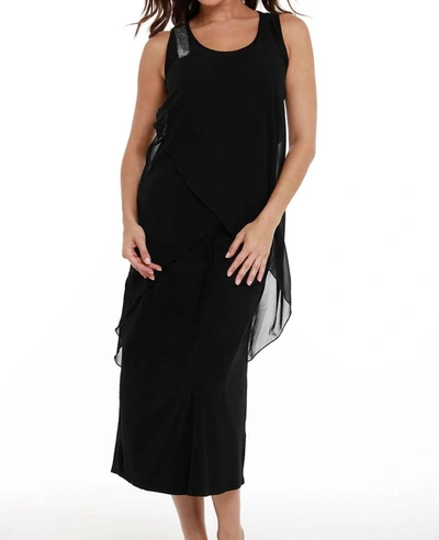 Angel Sequin Layered Maxi Dress In Black