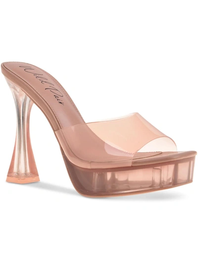 Wild Pair Regeena Womens Peep-toe Dressy Platform Sandals In Metallic