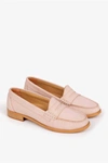 PENELOPE CHILVERS NUBUCK LOAFER IN POWDER PINK