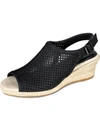 Easy Street Stacy Womens Perforated Espadrille Wedge Sandals In Multi