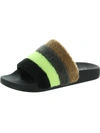 Inc Peymin 60 Womens Faux Fur Slip On Pool Slides In Multi