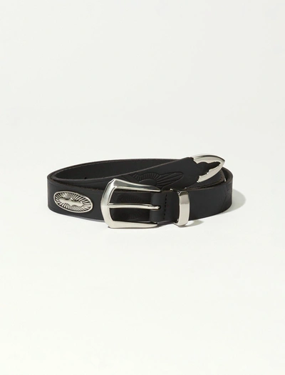 Lucky Brand Western Leather Belt In Black