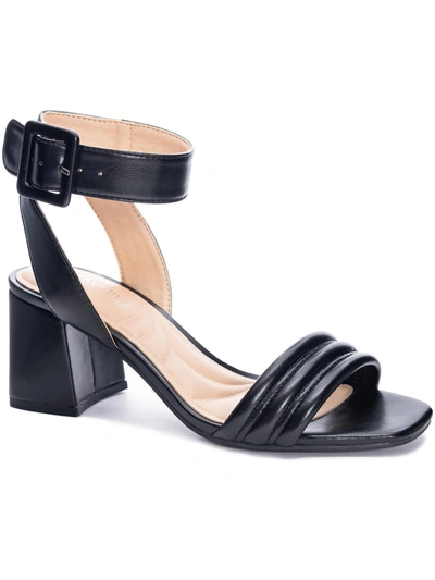 Cl By Laundry Blest Womens Faux Leather Ankle Strap Heels In Black