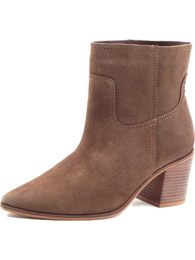Kaanas Pigato Womens Suede Pointed Toe Ankle Boots In Brown