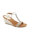 Style & Co Mulan Embellished Wedge Sandals, Created Macy's Women's Shoes In Blue
