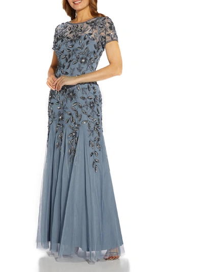 Adrianna Papell Womens Embellished Blouson Evening Dress In Multi