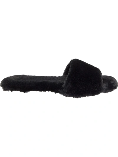 Vince Camuto Ampendie Womens Faux Fur Comfort Slides In Black