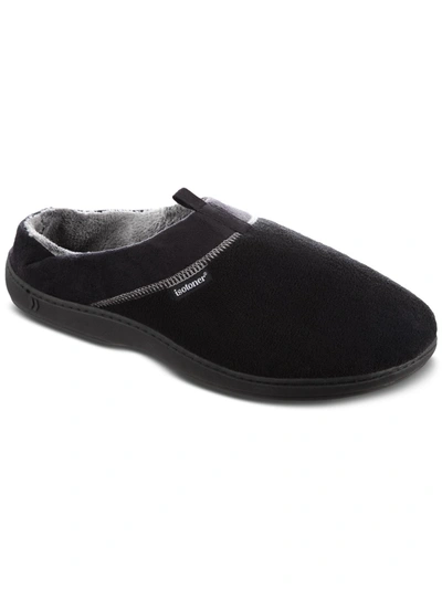 Isotoner Jared Mens Fleece Slip On Slide Slippers In Black