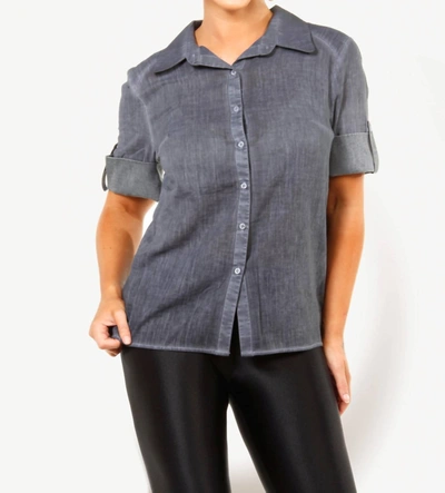 Angel Oil-washed Back-zip Shirt In Gray In Grey