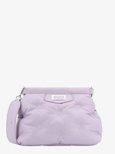 Maison Margiela Glam Slam Medium Leather Clutch In Purple