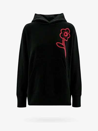 Kenzo Logo Embroidered Hoodie In Negro