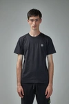 Off-white Stone Island Men Black Logo Patched T-shirt In Blue