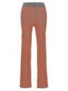 Rabanne Jacquard Checkered Flared Trousers With Buttoned Waistband